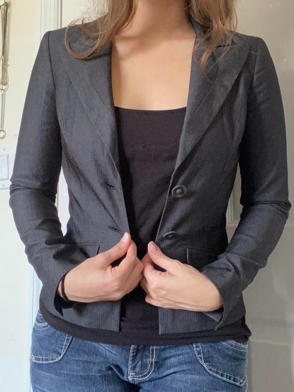 Classic Women's Charcoal Blazer - Tailored Jacket